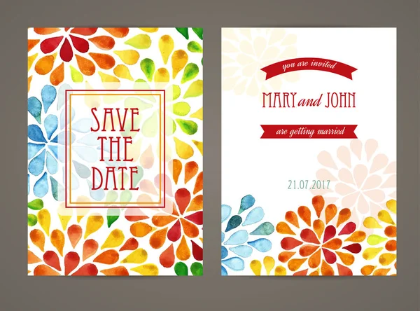 Watercolor Vector Card Templates Can Used Date Baby Shower Mothers — Stock Vector