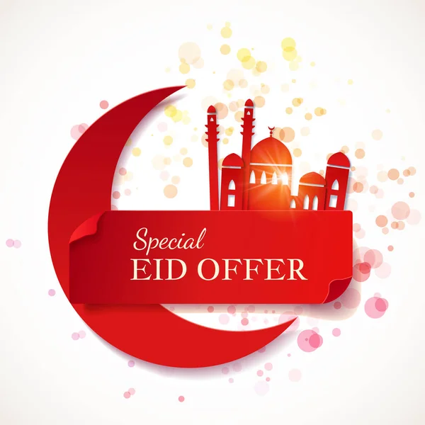 Specjalna Oferta Sztandar Eid Mubarak Wyprzedaż Plakat Ulotka Lub Baner — Wektor stockowy