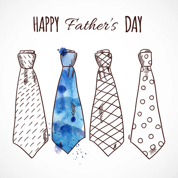 Happy Father Day Banner Flyer Poster Ontwerp Met Hand Getrokken — Stockvector