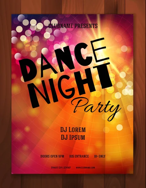 Dance Night Party Design Vorlage Vektorillustration — Stockvektor