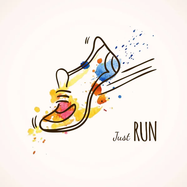 Running Shoe Symbol Ručně Kreslený Náčrtek Vektorové Ilustrace — Stockový vektor