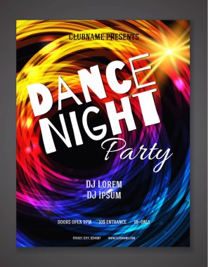 Dans Gecesi Partisi tasarım şablonu. Vektör illüstrasyonu