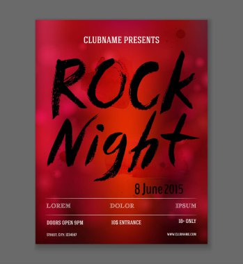 Rock festivali poster şablonu. Vektör tasarımı