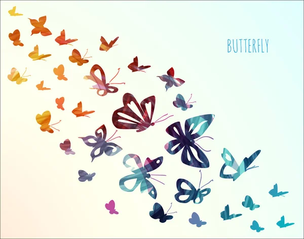 Färgglada Fjärilar Bakgrund Design Vektorillustration — Stock vektor