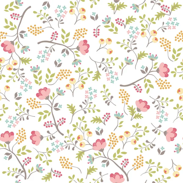 Motif Floral Sans Couture Fond Vectoriel Rétro — Image vectorielle