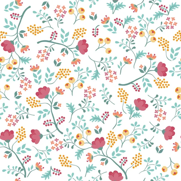 Motif Floral Sans Couture Fond Vectoriel Rétro — Image vectorielle