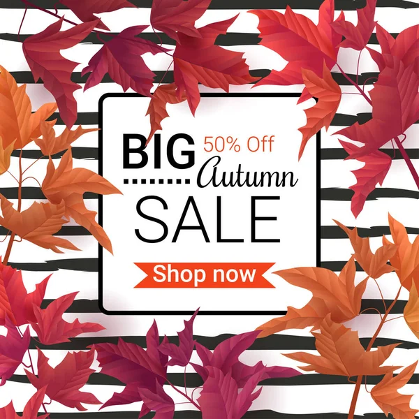 Big Autumn Sale Fall Sale Trendy Design Template Can Used — Stock Vector