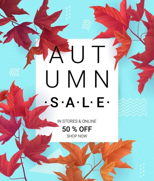 Big Autumn Sale Fall Sale Trendy Design Template Can Used — Stock Vector