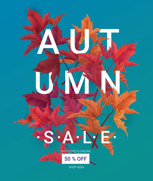 Big Autumn Sale Fall Sale Trendy Design Template Can Used — Stock Vector