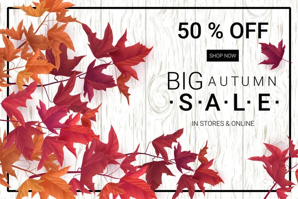 Big Autumn Sale Fall Sale Trendy Design Template Can Used — Stock Vector