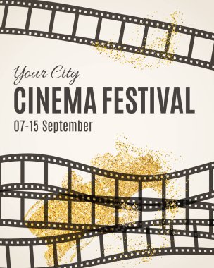 Sinema festivali posteri. Vektör şablonu 