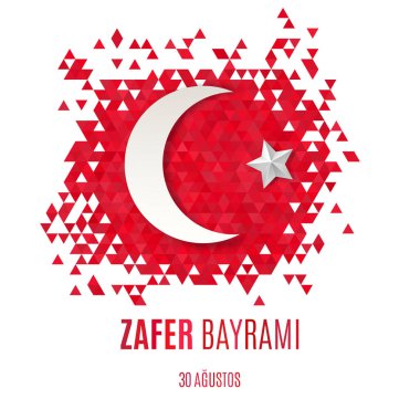 Zafer Bayrami - 30 Ağustos şenlik vektör arka planı. Türkiye Cumhuriyeti Kutlaması