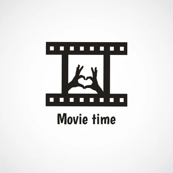 Hora Filme Design Logotipo Cartaz Festival Cinema Modelo Vetor — Vetor de Stock