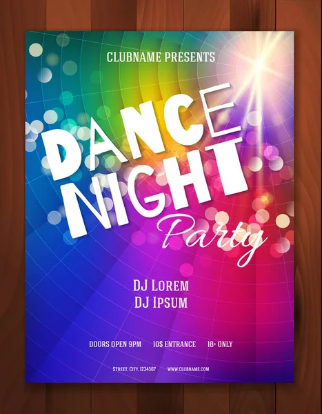 Disegno Poster Dance Night Party Vettore — Vettoriale Stock