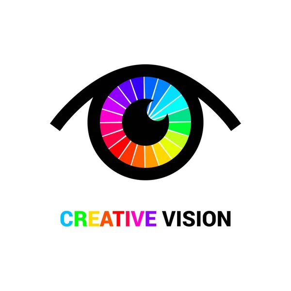 Návrh Očního Loga Ikona Média Logotyp Creative Vision Vektorová Šablona — Stockový vektor