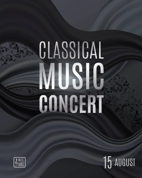 Classical Music Concert Poster Elegant Background Vector Template Design — Stock Vector