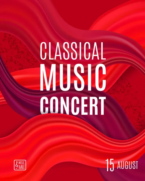 Classical Music Concert Poster Elegant Background Vector Template Design — Stock Vector