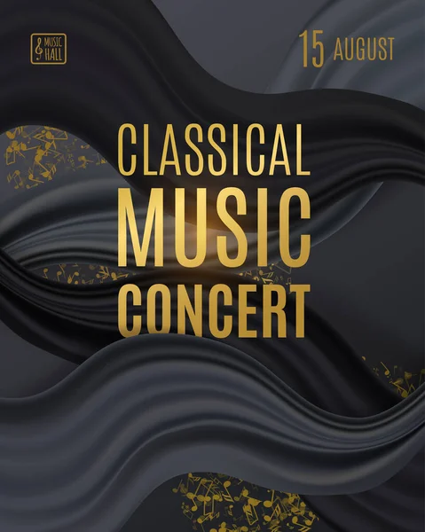 Classical Music Concert Poster Elegant Background Vector Template Design — Stock Vector