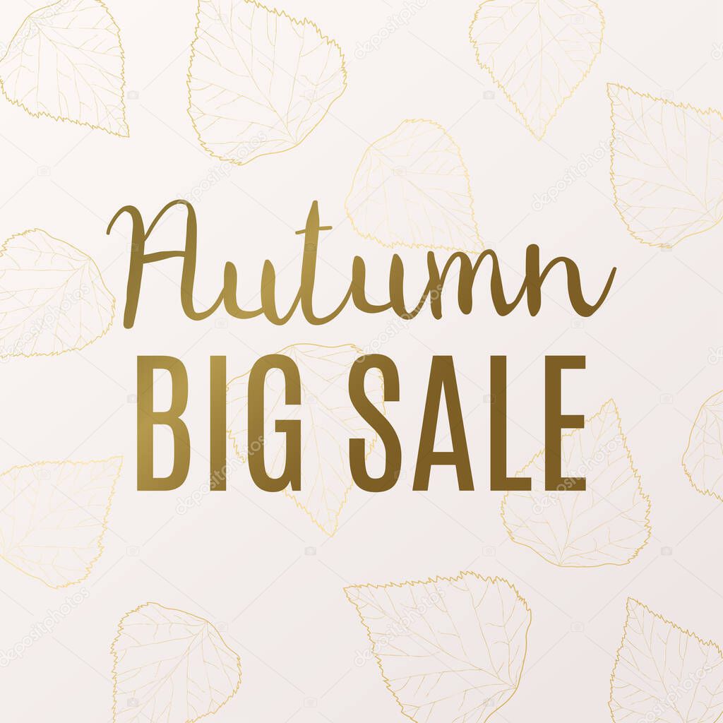 Big Autumn sale. Fall sale design. Can be used for flyers, banners or posters. Vector illustration
