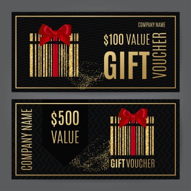 Hediye çeki şablonu. Vektör illüstrasyonu