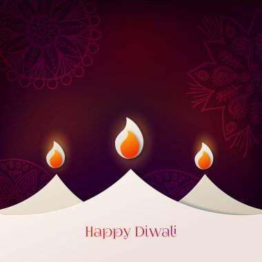 Kâğıttan yapılmış şekillendirilmiş gaz lambalarıyla mutlu bayramlar dilerim. Mutlu Diwali kartları. Vektör illüstrasyonu