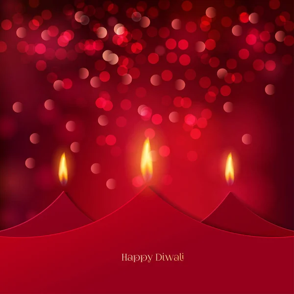 Happy Diwali Sfondo Festivo Con Lampade Olio Stilizzate Fatte Carta — Vettoriale Stock