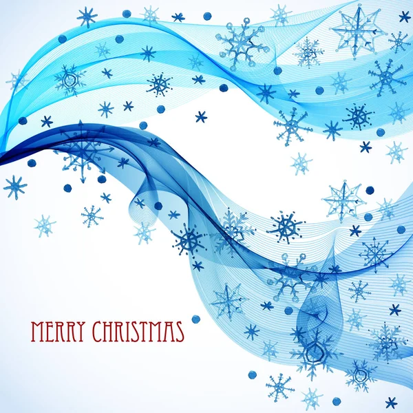 Frohe Weihnachten Festlichen Hintergrund Mit Aquarell Schneeflocken Vektorillustration — Stockvektor
