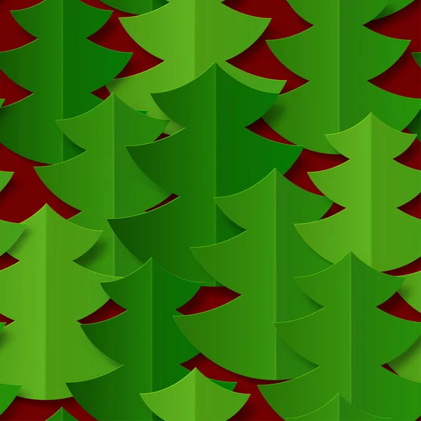 Naadloos Patroon Met Kerstbomen Van Papier Vrolijk Kerstfeest Gelukkig Nieuwjaar — Stockvector