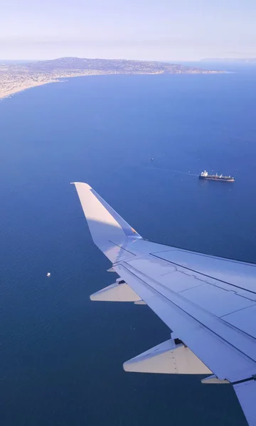 Avión Vista Del Océano Azul Océano Pacífico Una Costa Postre —  Fotos de Stock