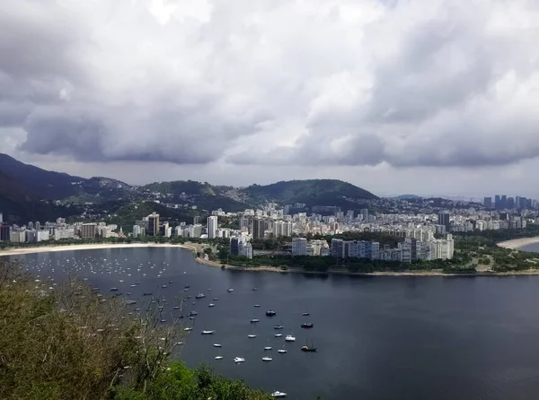 Bela Vista Bairro Botafogo Rio Janeiro Brasil Com Uma Parte — Fotografia de Stock