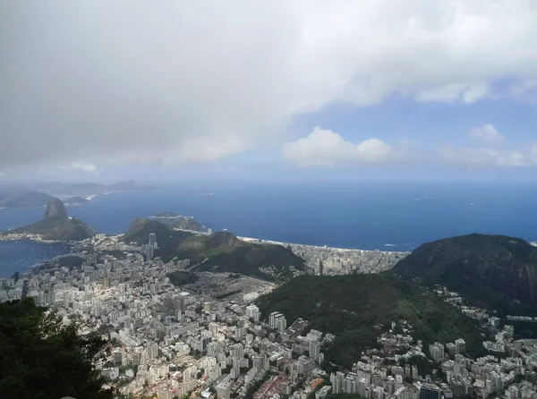 Pohled Čtvrť Botafogo Rio Janeiro Brazílie Sugarloaf Mountain Atlantským Oceánem — Stock fotografie