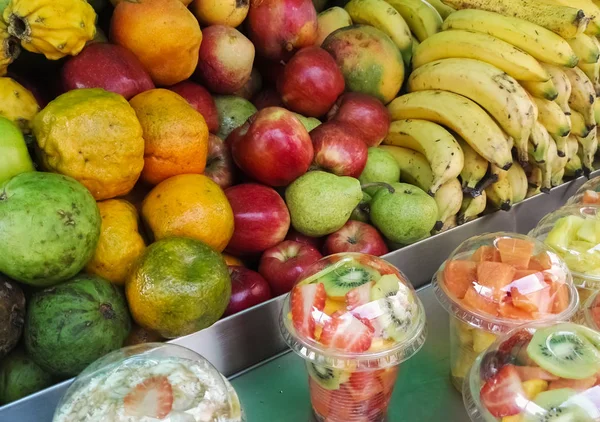 Vente Fruits Tropicaux Stand Délicieux Juteux Colombie Affaires Traditionnelles Salade — Photo