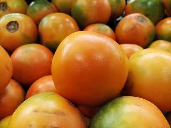 Gros Plan Naranjilla Fruit Lulo Les Produits Exotiques Tropicaux Agrumes — Photo