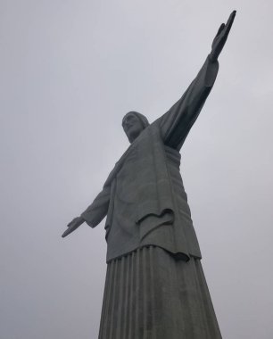 Rio de Janeiro, Brezilya için Kurtarıcı İsa'nın modern merak ediyorum. Hıristiyanlık ve İsa'nın sanatsal temsil dini sembolü. Tek renkli