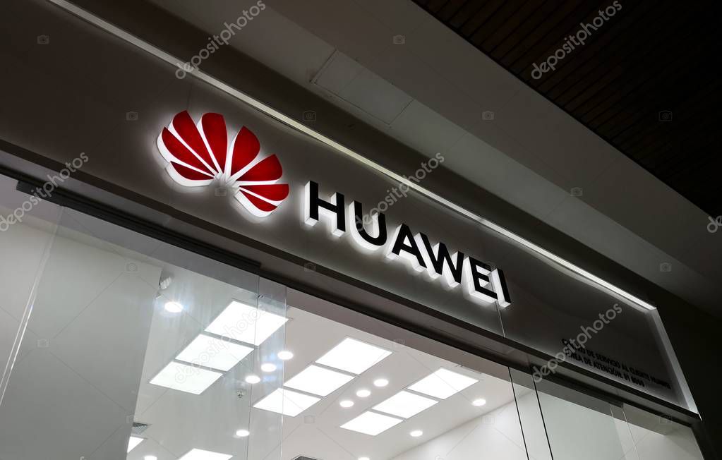 Medellin, Colombia - 10/05/2018: Signboard of a Huawei store