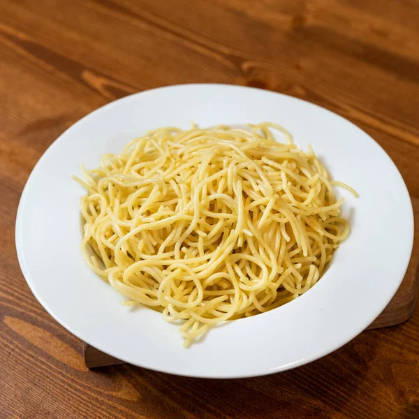 Świeży Makaron Spaghetti Bliska — Zdjęcie stockowe