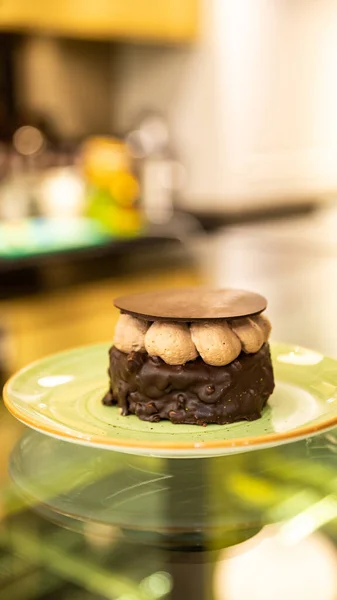 Magnifique Gâteau Chocolat Gros Plan — Photo