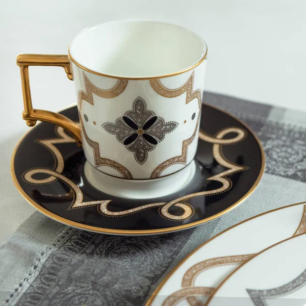 Nouvelle Tasse Luxe Pour Thé Close — Photo