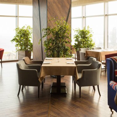 Bitkilerle dolu güzel bir restoran.
