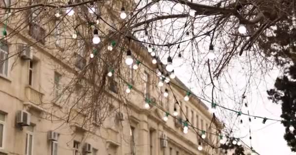 Lâmpadas Rua Baku City — Vídeo de Stock