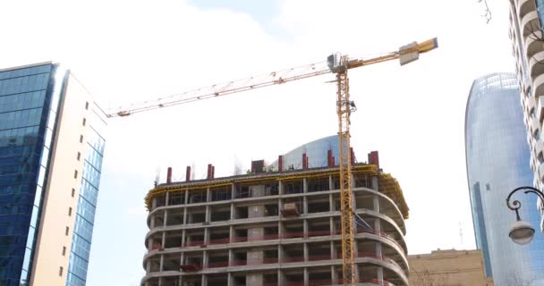 Vue Construction Avec Grue — Video