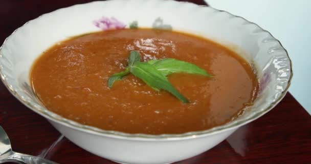 Tasty Lentils Soup Close — Stock Video