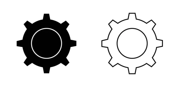 Configuración Icono Vector Ilustración Aislada Versión Blanco Negro — Vector de stock