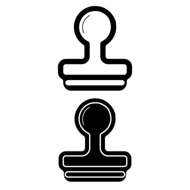 Simge vektör logosu, siyah ve beyaz sürümü