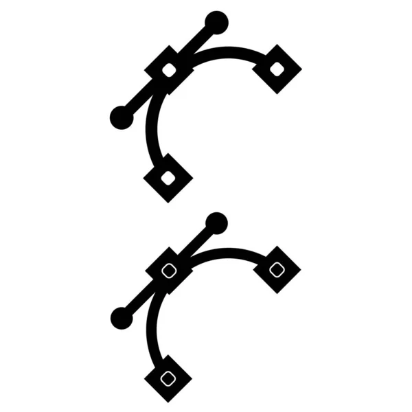Bogenkurven Werkzeug Symbol Vektor Logo Schwarz Weiße Version — Stockvektor