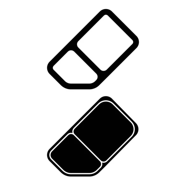 Radiergummi Symbol Vektor Logo Schwarz Weiße Version — Stockvektor