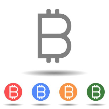 İzole edilmiş arkaplan ile Bitcoin simgesi vektör logosu
