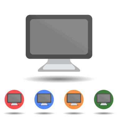 PC izleyici simgesi vektör logosu arkaplanda izole edildi