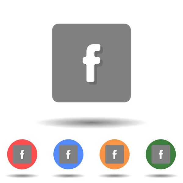 Flat Facebook Icona Vettoriale Logo Isolato Sfondo — Vettoriale Stock