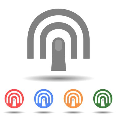 Arka planda parmak izi simgesi vektör logosu izole edildi